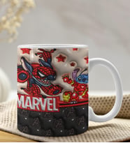 3D Tasarım Marvel 3 Temalı  Baskılı Kupa Bardak - 3D Tasarım Kupa Bardak