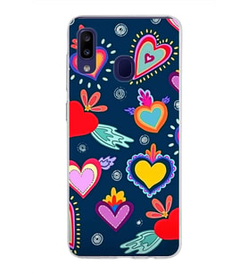 PrintiFy Samsung Galaxy M10s ile Uyumlu 1mm Slim Fit Retro Colors 3 Baskılı Şeffaf  Kılıf