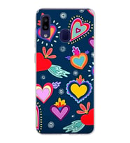 PrintiFy Samsung Galaxy M10s ile Uyumlu 1mm Slim Fit Retro Colors 3 Baskılı Şeffaf  Kılıf
