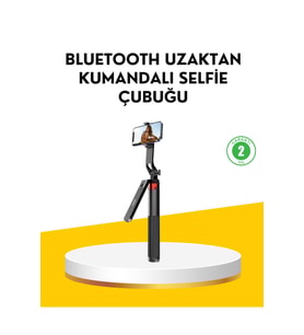 Uzaktan Kumandalı Tripodlu Selfie Çubuğu, Canlı Yayın Uyumlu, Pratik ve Şık