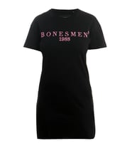 Bonesmen T-shirt Kısa Elbise BONES YÜZYIL (Siyah)
