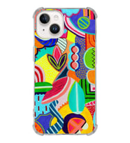 PrintiFy Apple iPhone 14 Plus Uyumlu Retro Color 6 Baskılı Şeffaf Köşe Korumalı Antişok Kılıf