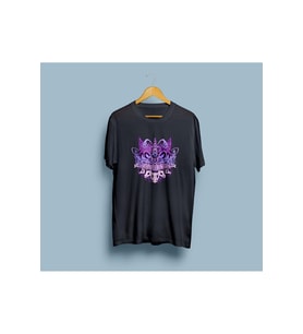 Oversize Lavender Town / İskelet Şehri Tasarım unisex T-shirt (Siyah)