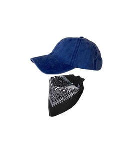 Yeni Sezon Bandana KombinliDüz Mavi Renk Yıkamalı Eskitme Şapka Vintage Şapka