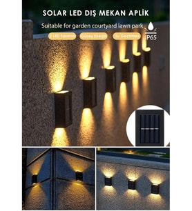 YENİ MODEL SOLAR GÜNEŞ ENERJİLİ ÇİFT TARAFLI DUVAR LAMBASI