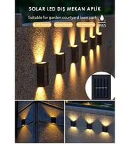 YENİ MODEL SOLAR GÜNEŞ ENERJİLİ ÇİFT TARAFLI DUVAR LAMBASI