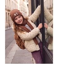 LCW Kids Bej Kürklü Kapüşonlu Kız Çocuk Mont