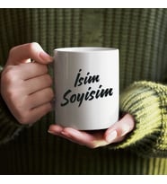 Kişiye Özel Siyah Beyaz İsim Yazılı Bardak - İsimli Bardak