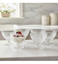 Güneş Desen Dondurma – Tatlı – Çerez Cam Kase Takımı – 6 x 260 ml (Şeffaf)
