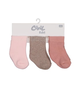 Civil Baby Basic Havlu 6- 3'lü Bebek Kız Çorap Set - Standart 6 Ay