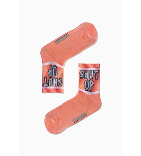 Shut Up Yazılı Desenli Renkli Spor Çorap