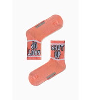Shut Up Yazılı Desenli Renkli Spor Çorap