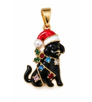 Sertifikalı 316L Çelik Christmas Coco Renkli Taşlı Köpek Kolye Ucu
