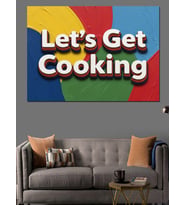 Let'S Get Cooking Renkli Mutfak Dekoratif Kanvas - Mdf Ahşap Tablo