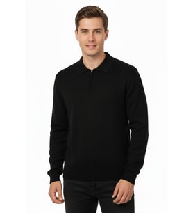 Erkek Polo Yaka Fermuarlı Triko Kazak Regular Fit  7019 BGL-ST04922