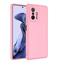 Xiaomi Mi 11T 5G Kılıf Özel Orijinal Lansman Serisi, İçi Kadife, Pürüzsüz Yumuşak ve Mat TPU Silikon (Açık Pembe)