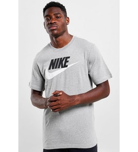 Nike Sportswear Futura Swoosh Logo Tee T Shirt Unisex Baskılı Tişört Gri