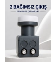 Çift Çıkışlı Twin LNB 4K Ultra HD Uyumlu Ku Band Uydu Anten Başlığı 0.1 dB
