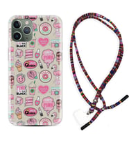 Apple iPhone 11 12 13 14 Pro Max Kılıf Boyun Asklı Rasta Silikon Donut Flamingo 1415