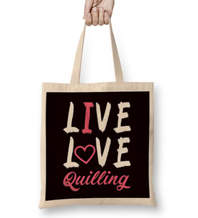 Live Quilling Love Paper Filigree Craftsman Crafting Artist Bez Çanta Uzun Saplı