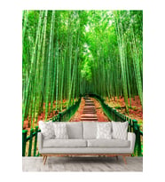 Dreamwall Bambu Orman Desenli Silinebilir Sağlıklı Tekstil Duvar Kağıdı (Yeşil)