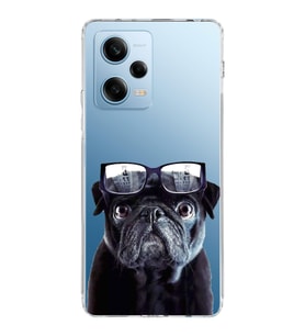 PrintiFy Xiaomi Redmi Note 12 Pro ile Uyumlu Köpek 3 Kamera Korumalı Şeffaf Kılıf