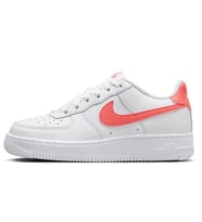 Nike Air Force 1 AF1 GS Leather Unisex Sneaker Turuncu Swoosh Hakiki Deri Günlük Spor Ayakkabı Beyaz-Turuncu