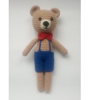 Papyonlu Ayıcık Amigurumi Organik Oyuncak