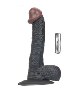Hızlı Express Tam Realistik 20 CM Titreşimli Siyah Siyahi Yapay Penis Vibratör