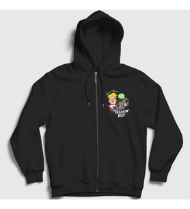 Presmono Unisex Siyah Freakin No Gary Final Space Fermuarlı Kapüşonlu Sweatshirt 435048tt