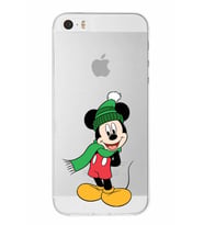 Apple iPhone 5S Uyumlu Kapak Mickey Mouse Tasarımlı Şeffaf Silikon Kılıf