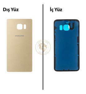Samsung Galaxy S6 Edge Gold Renk Arka Kapak Arka Cam Batarya Kapağı Pil Kapağı Lazer Kesim Back Cover Galaxy S6 Edge Uyumlu