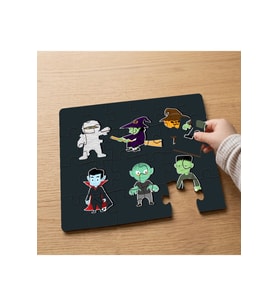 Cadılar Bayramı Karakterleri Tasarımlı 24 Parça Ahşap Çocuk Puzzle