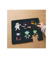 Cadılar Bayramı Karakterleri Tasarımlı 24 Parça Ahşap Çocuk Puzzle