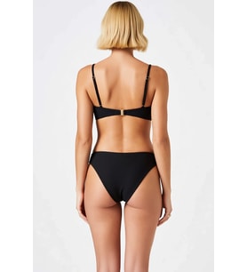 Kadın Bikini Takımı Straplez Kolsuz Düşük Bel Regular Kalıp Soyut Desenli Döküm Aksesuarlı Atma