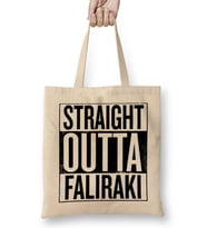 Straight Outta Faliraki Bez Çanta Uzun Saplı
