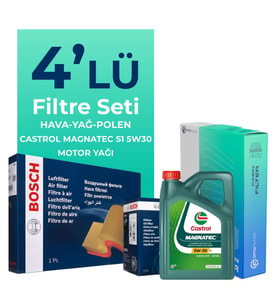 BOSCH Fiat Grande Punto 1.3 Dizel Filtre Bakım Seti Castrol Motor Yağlı EURO 4 (2005-2013) 4 Lü