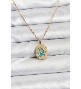 316L Çelik Zincir Gold Renk Shark Figür Kadın Kolye TJ-BKO10753