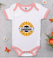 BK Kids Sunshine Tasarımlı Pembe Bebek Body Zıbın-1