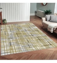 Eliana Home Dijital Baskı Yıkanabilir Kaymaz Taban Salon Halısı Ve Yolluk LN041-FNL305 (Sarı)