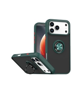 iPhone 17 Pro Montreal Yüzüklü Silikon Kapak - Yeşil