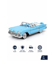 1:18 1958 Chevy Impala Mavi Diecast Model Klasik Araba