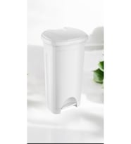 Beyaz 50 Lt Slim Plastik Çöp Kovası, Kapaklı, 65x35x43 cm