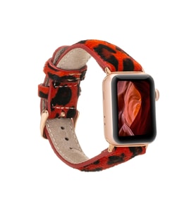 Apple Watch Uyumlu Deri Kordon 42-44-45mm LEO55N (Leopar)
