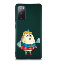 Samsung Galaxy S20 FE Soft Premier Kapak Bayan Puff Tasarımlı Silikon Kılıf - Yeşil (Şeffaf)