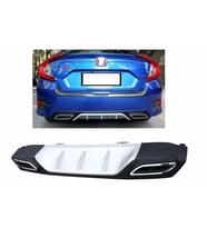 Honda Civic Fc5 çift eksoz görünümlü standart difüzör gri 2016-2019 arası modeller
