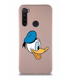 Xiaomi Redmi Note 8 Soft Premier Kapak Donald Duck-F Tasarımlı Silikon Kılıf - Pudra (Şeffaf)