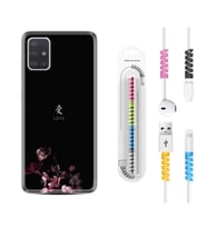 Samsung a71 A72 A73 A7 A9 2018 C7 C9 Kılıf Kablo Koruma Spiral Silikon Love 1629