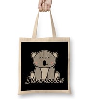 Koala I Love Koalas Bez Çanta Uzun Saplı