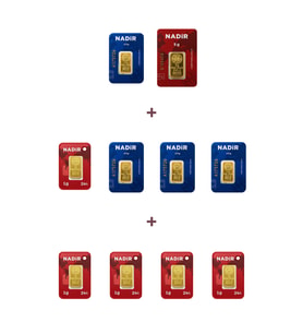 Nadir Gold 24 Ayar 20 Gram Altın (1 Ad 5 Gram Altın + 4 Ad 2,5 Gram Altın + 5 Ad 1 Gram Altın )